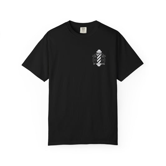 Fade & Fortune Co. T-Shirt — Vintage Barber Logo Tee