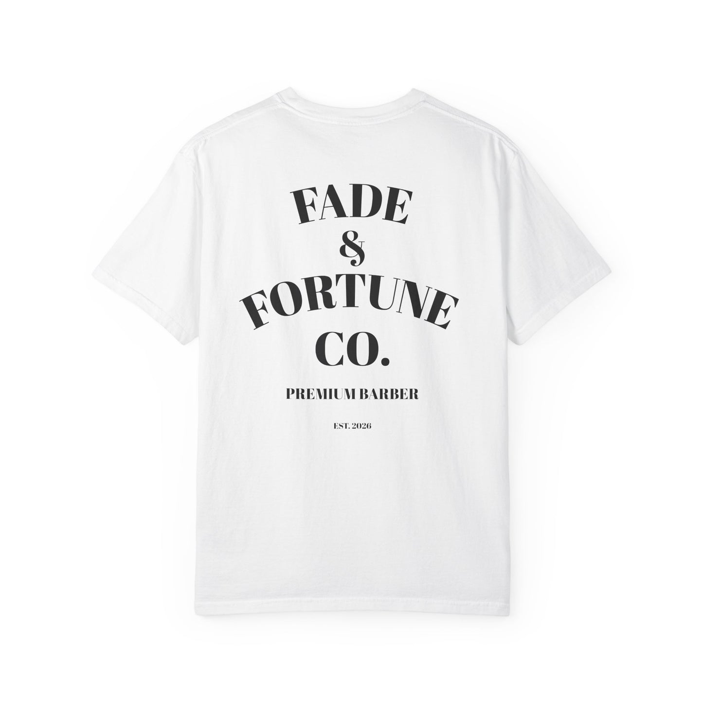 Fade & Fortune Co. T-Shirt — Vintage Barber Logo Tee