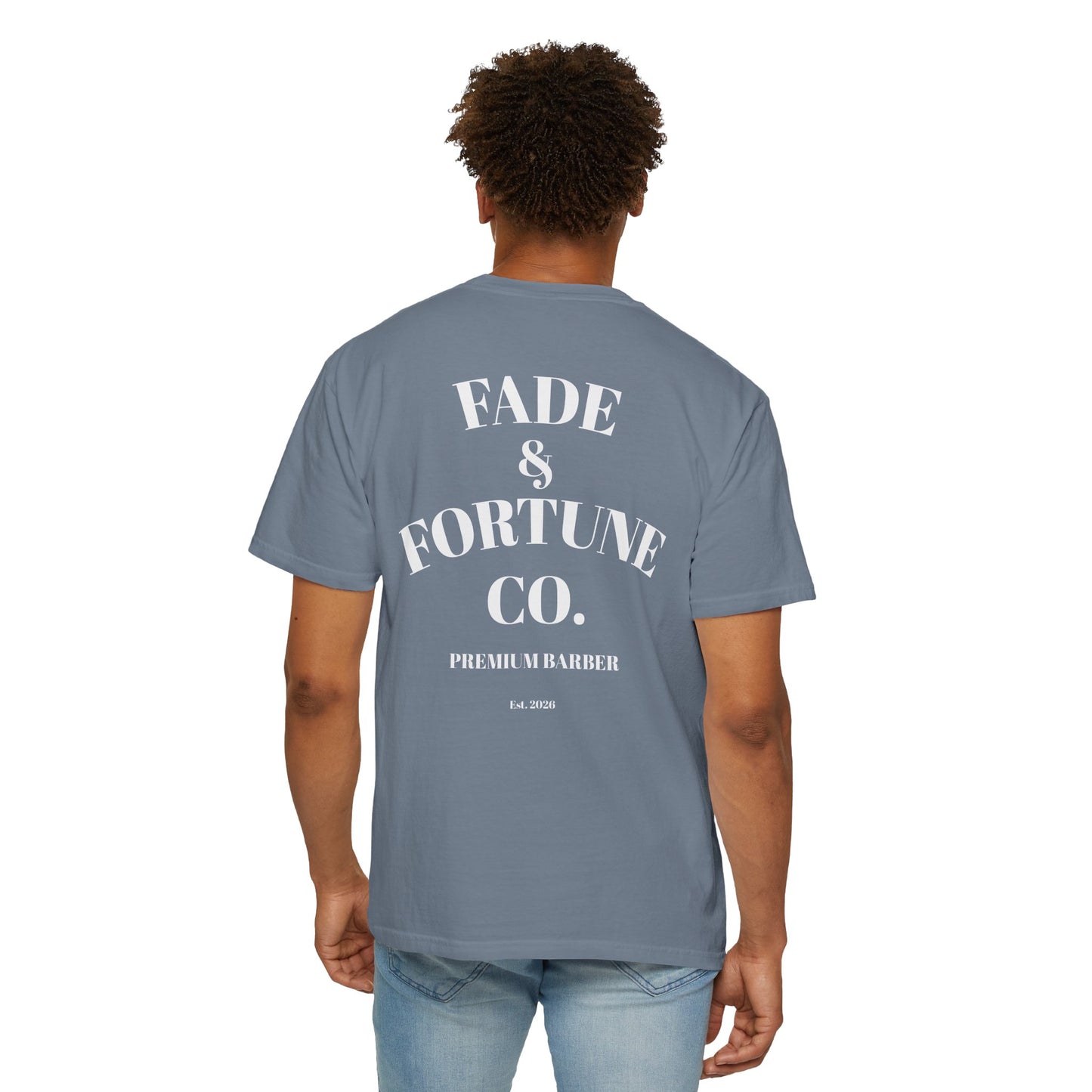 Fade & Fortune Co. T-Shirt — Vintage Barber Logo Tee