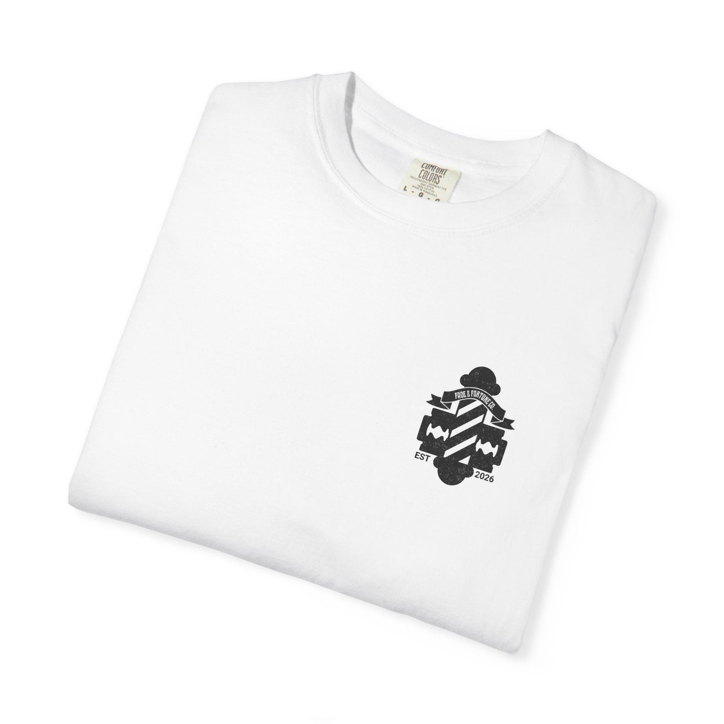 Fade & Fortune Co. T-Shirt — Vintage Barber Logo Tee