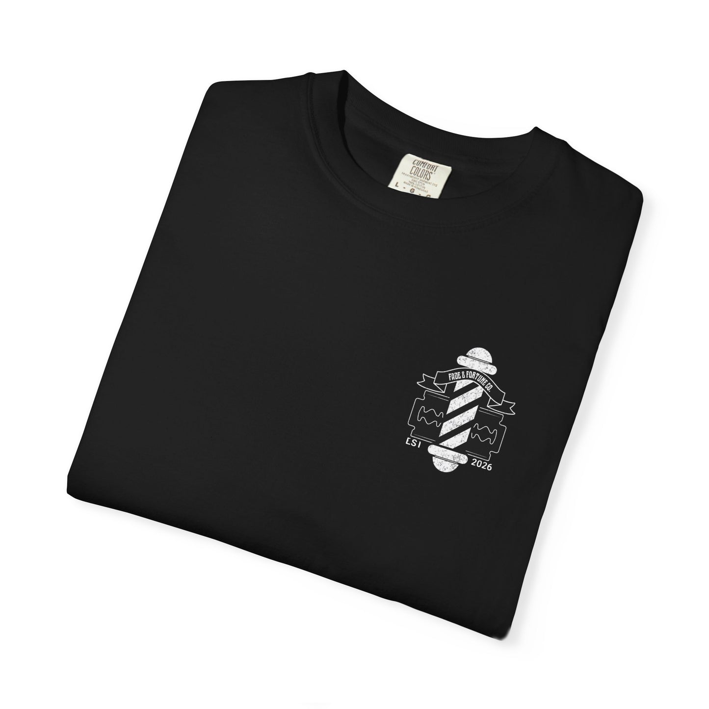 Fade & Fortune Co. T-Shirt — Vintage Barber Logo Tee