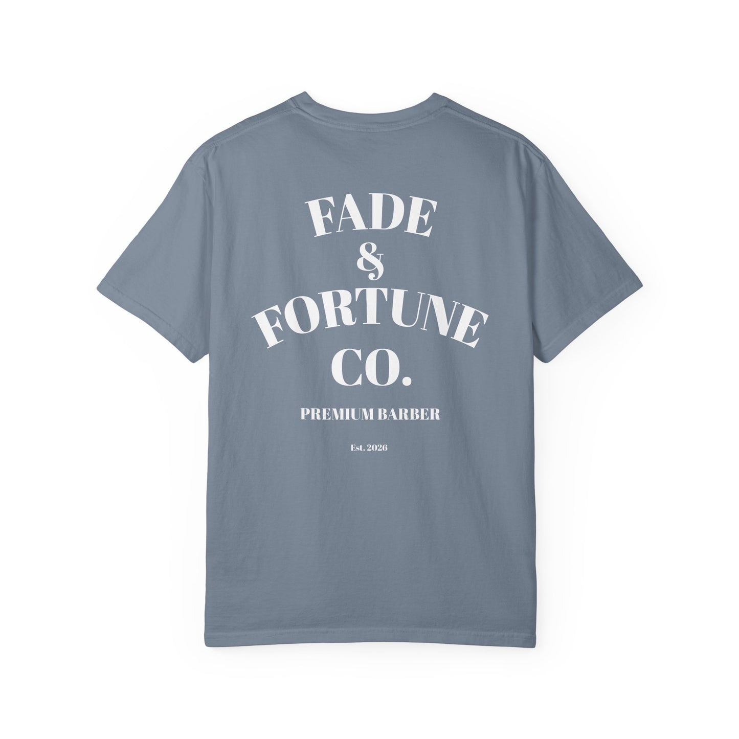 Fade & Fortune Co. T-Shirt — Vintage Barber Logo Tee