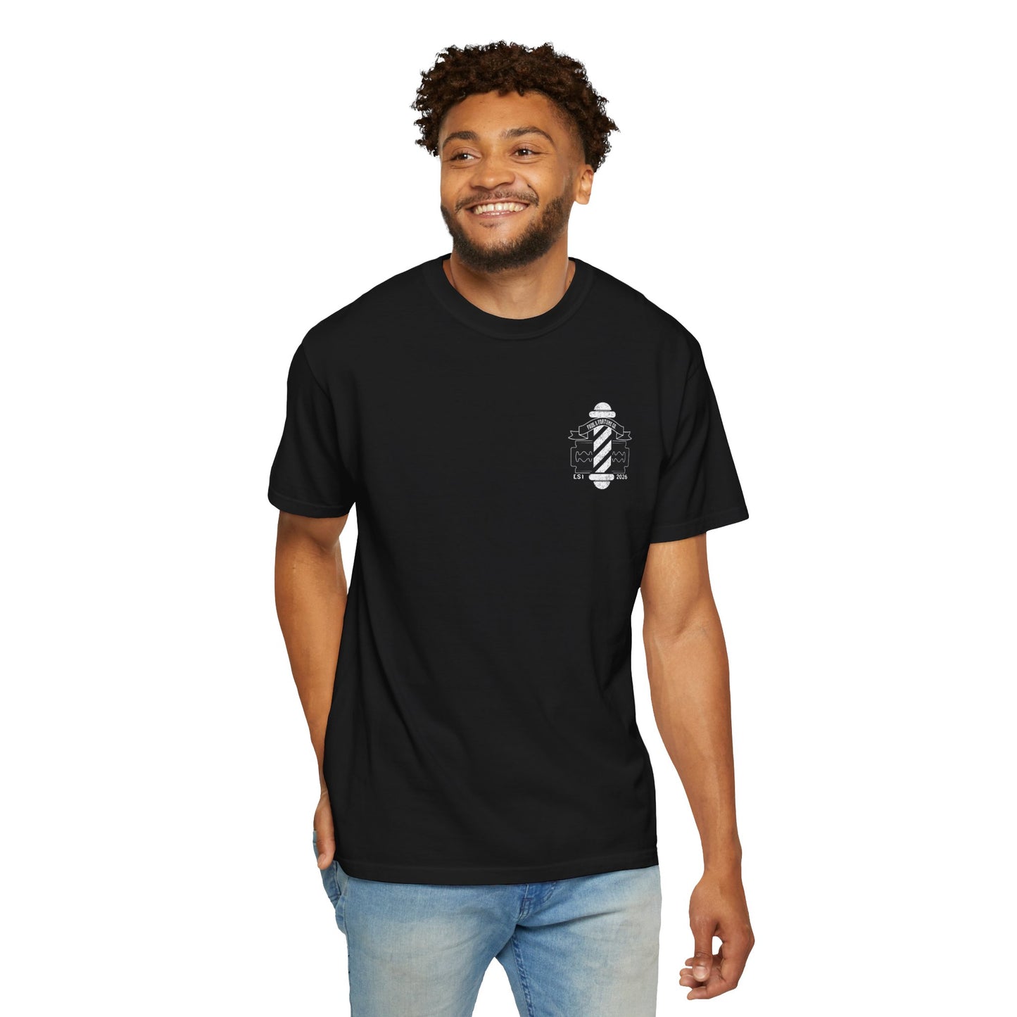Fade & Fortune Co. T-Shirt — Vintage Barber Logo Tee