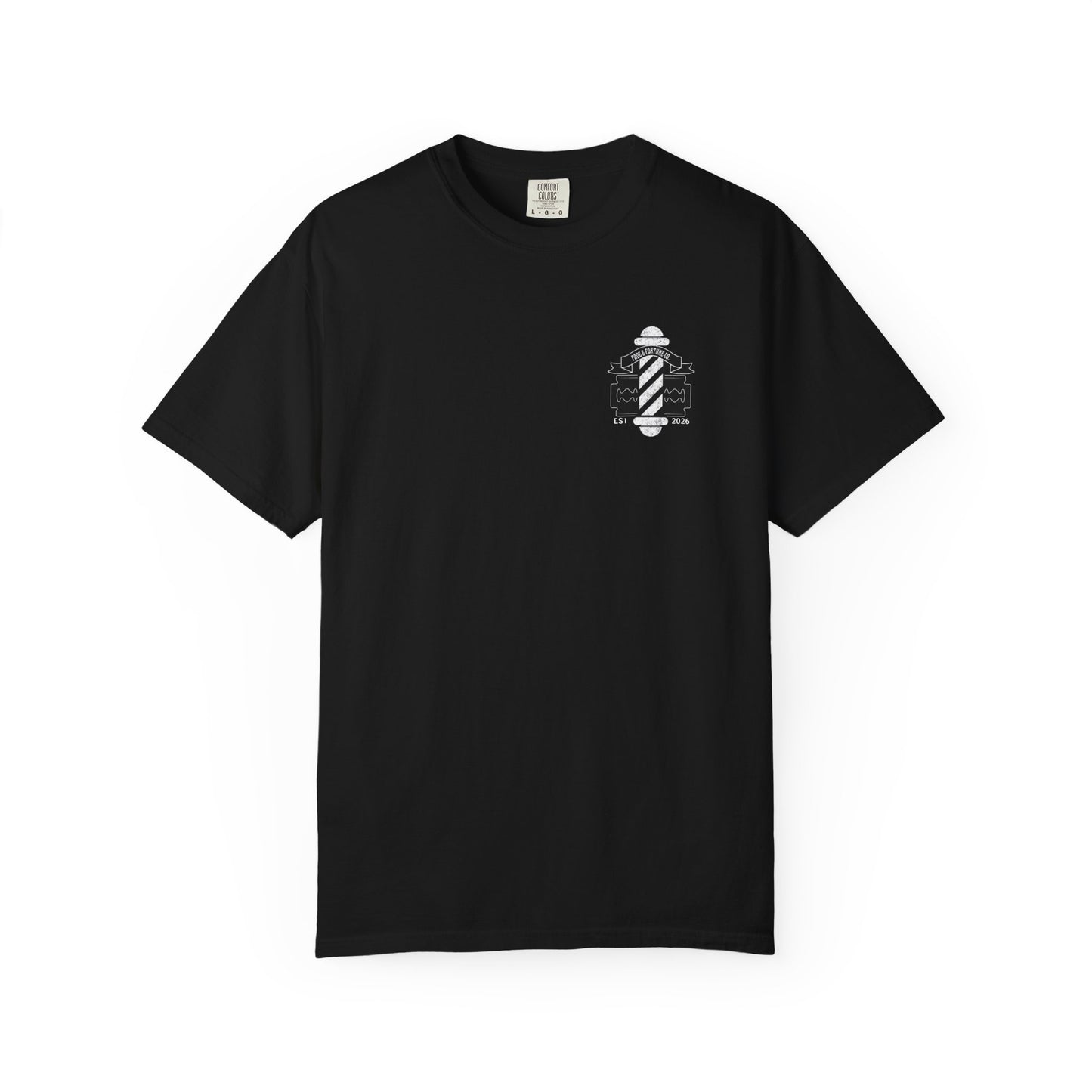 Fade & Fortune Co. T-Shirt — Vintage Barber Logo Tee