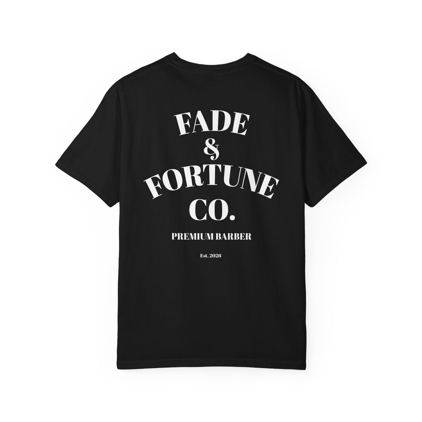 Fade & Fortune Co. T-Shirt — Vintage Barber Logo Tee